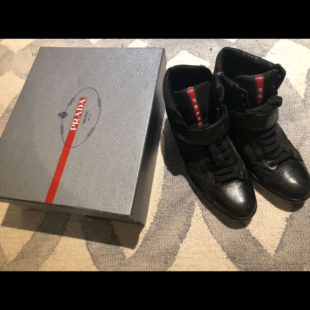 Prada hidden wedge high tops